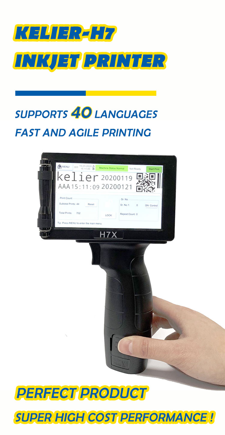 Kelier portable high quality colorful jet printer OEM/ODM Chinese factory for inkjet printer handheld