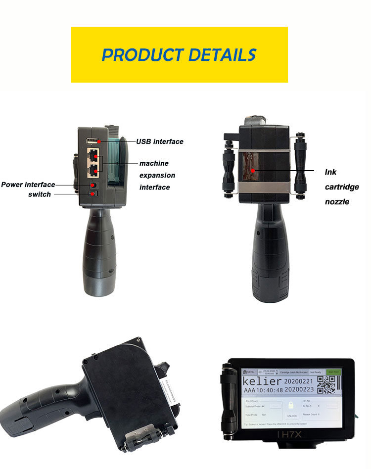 Kelier portable high quality colorful jet printer OEM/ODM Chinese factory for inkjet printer handheld