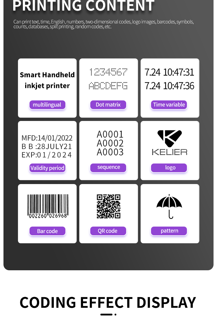 Kelier - Kelier automatic tij printer inkjet coding machine thermal inkjet coding printer for bottle online inkjet printer Non-standard customization 10