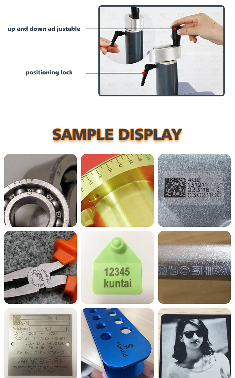 Kelier - 20W 30W 50W Enclosed bearing On-line flying Fiber laser marking machine Raycus source with automatic system Fiber laser marking machine 11