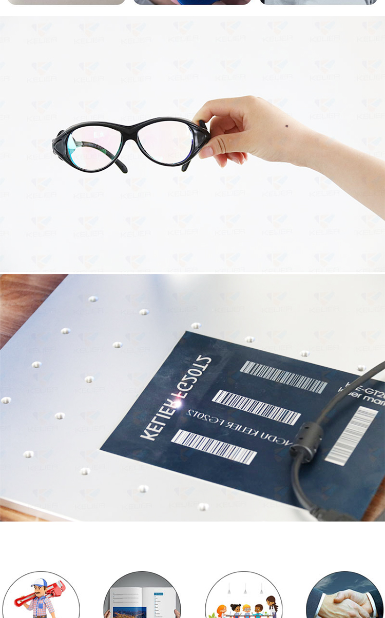 Kelier - 20W 30W 50W Enclosed bearing On-line flying Fiber laser marking machine Raycus source with automatic system Fiber laser marking machine 12