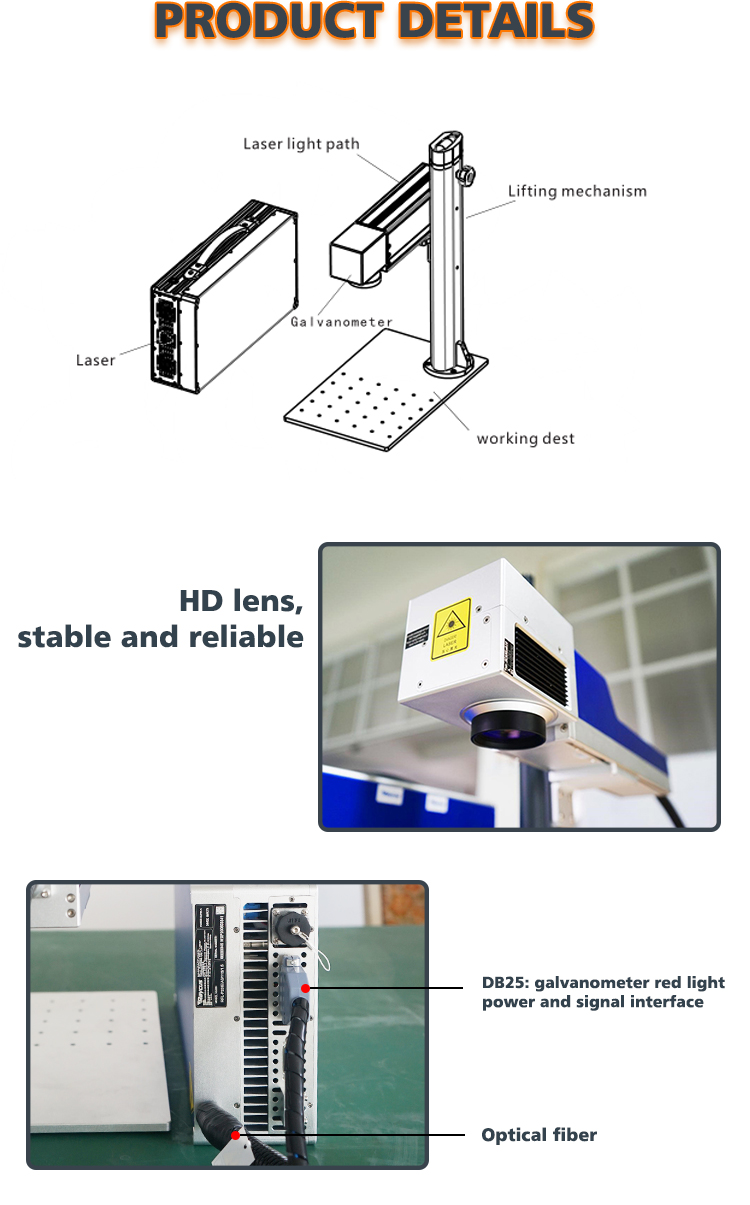 Kelier - 20W 30W 50W Enclosed bearing On-line flying Fiber laser marking machine Raycus source with automatic system Fiber laser marking machine 10