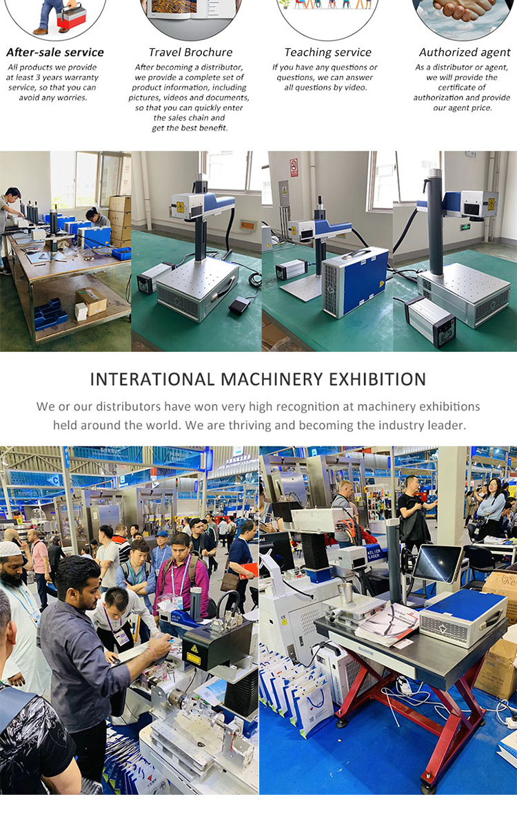 Kelier - 20W 30W 50W Enclosed bearing On-line flying Fiber laser marking machine Raycus source with automatic system Fiber laser marking machine 13