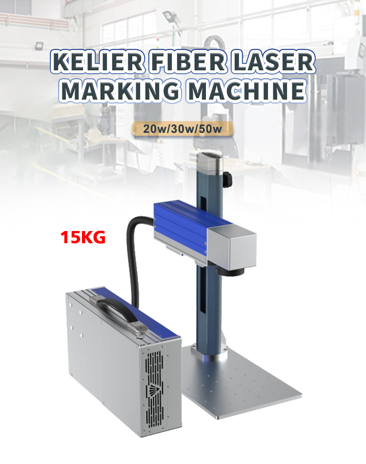 Kelier - 20w 50w Fiber laser marking machine steel pen laser 30w metal engraving machinery with customized pen conveyor belt Fiber laser marking machine 8