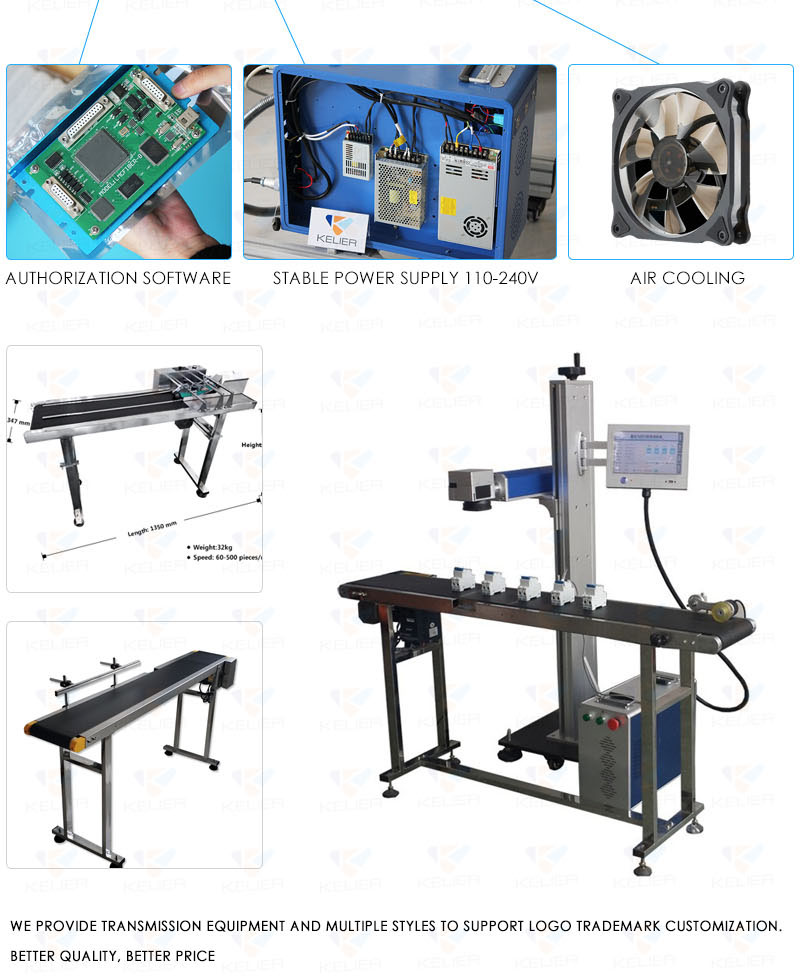 Fly Metal 20w 30w 50w Fiber Laser Marking Machine Air Cooling online laser