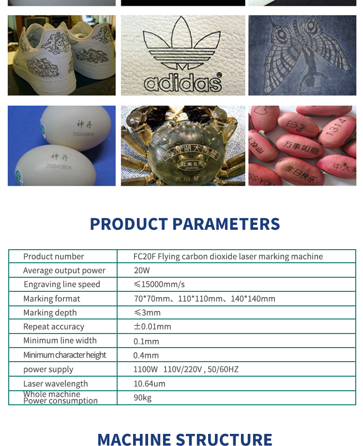 Kelier - kelier new Split Desk Portable Type 20w 30w 50w Fiber CO2 Laser Marking Machine CO2 laser marking machine 10