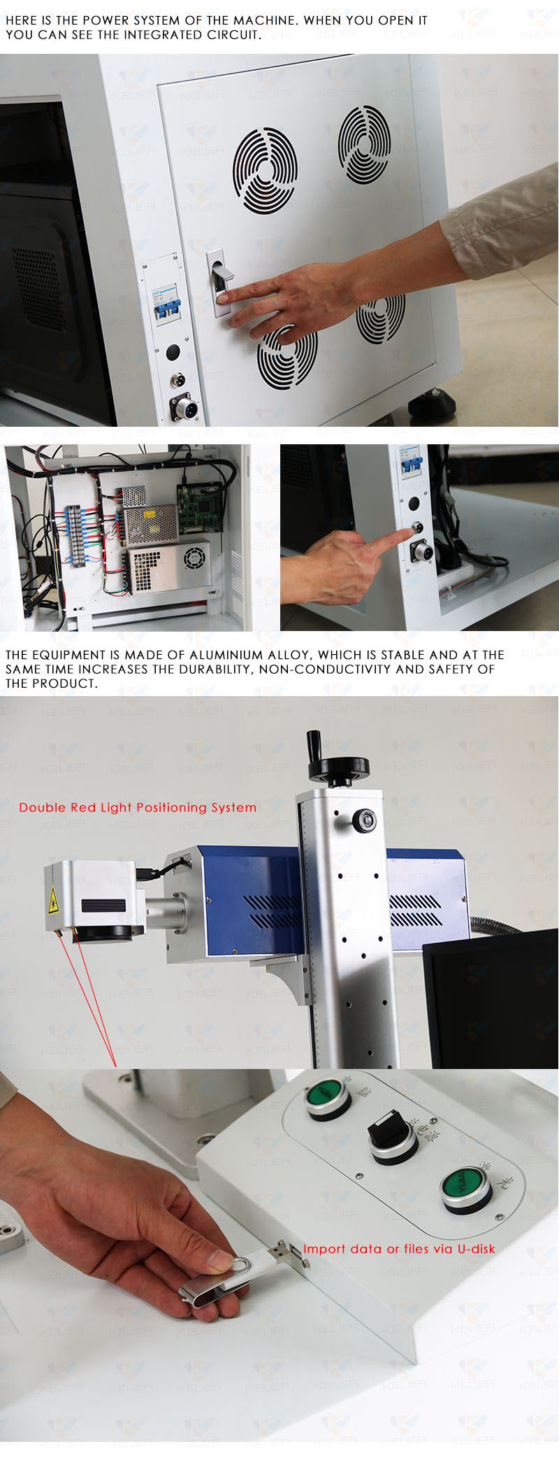 CO2 laser marking machine  For plastic wood and other materials Automatic batch expiry date printing machine kelier 12