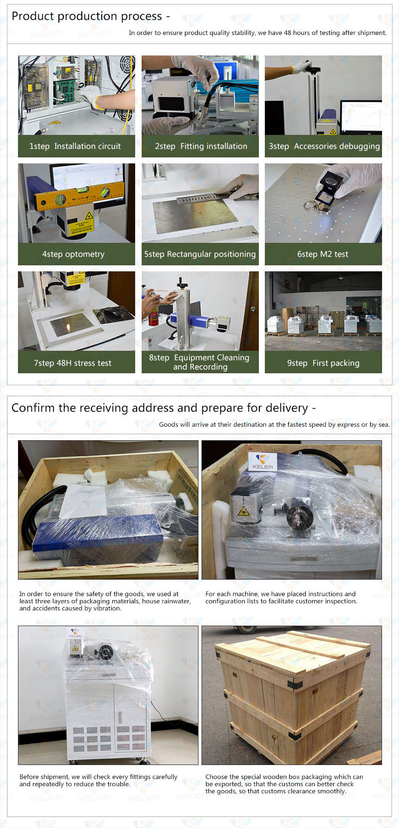 CO2 laser marking machine  For plastic wood and other materials Automatic batch expiry date printing machine kelier 18