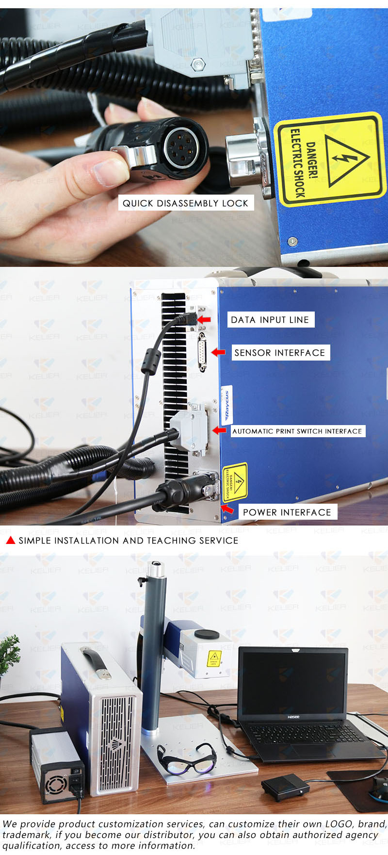 fiber laser marking machine with rotary metal photo printing machine qr code laser printer