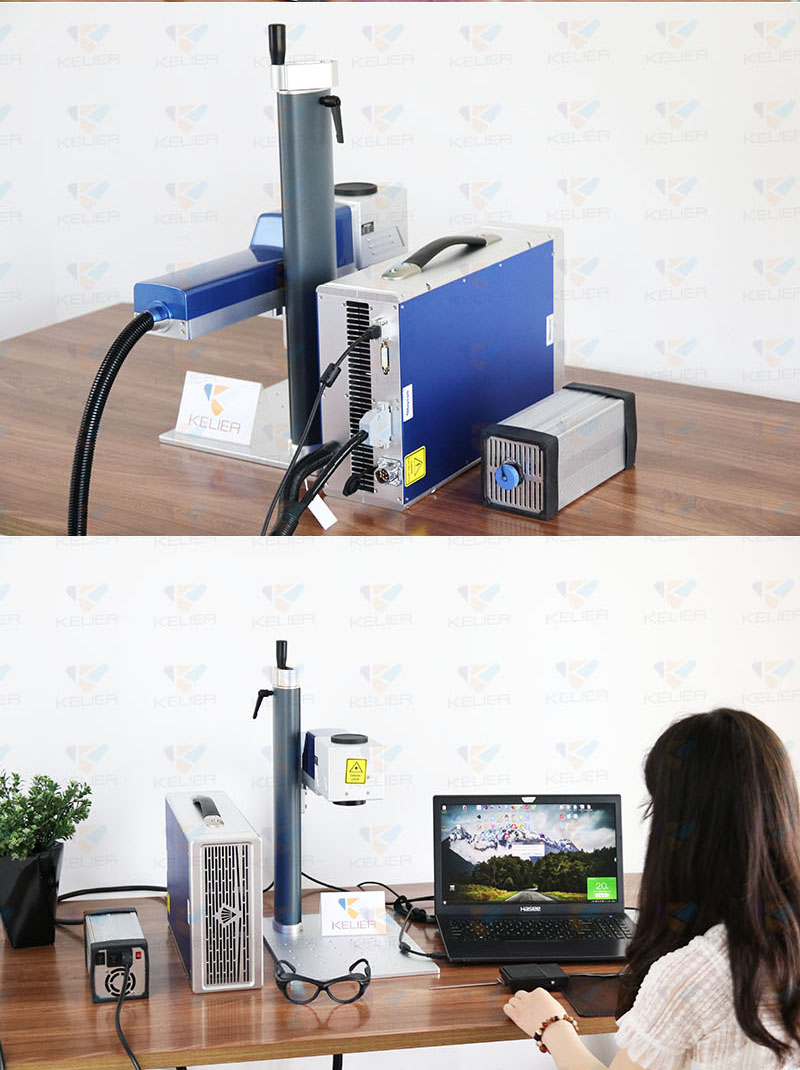 fiber laser marking machine with rotary metal photo printing machine qr code laser printer