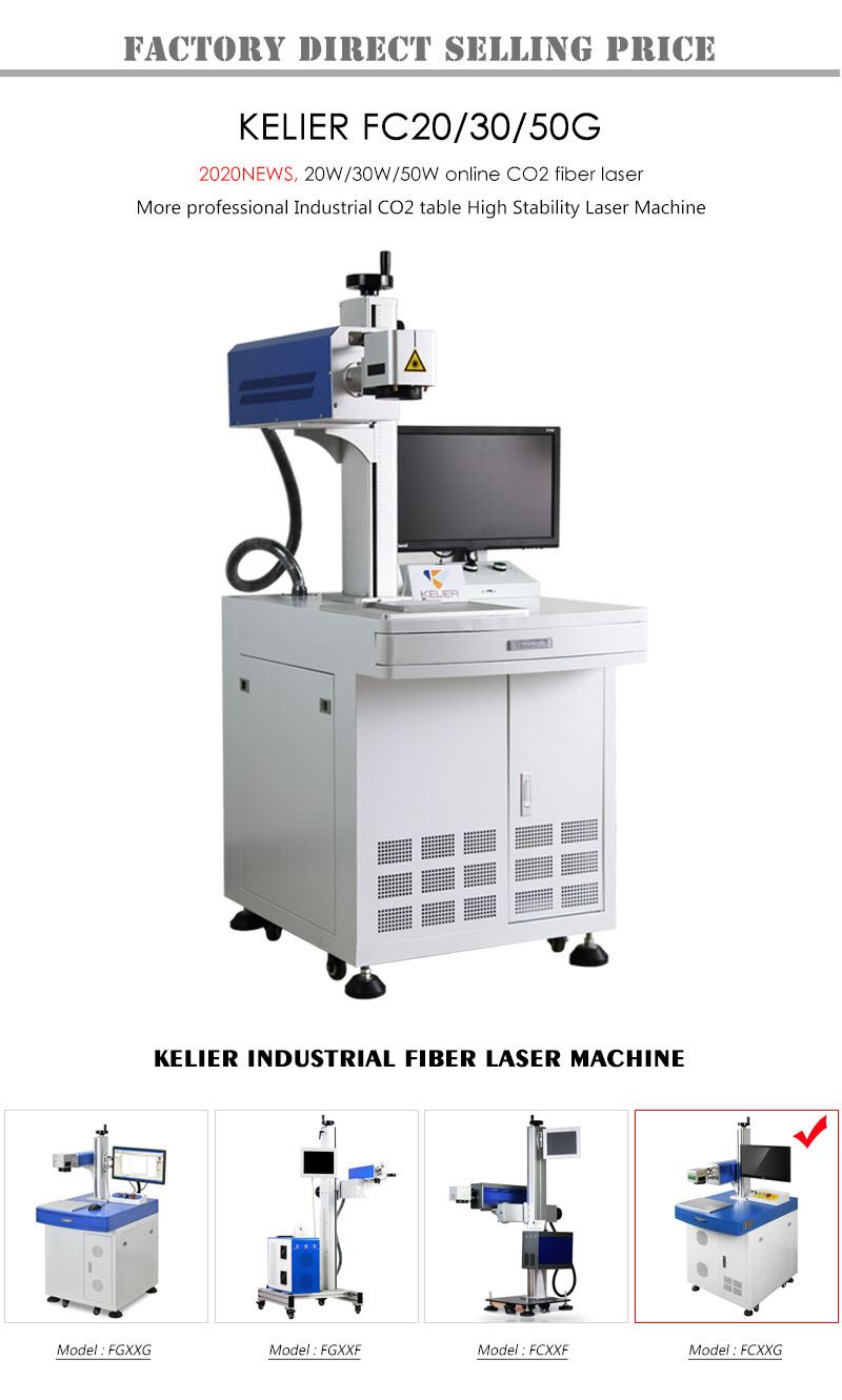 CO2 laser marking machine  For plastic wood and other materials Automatic batch expiry date printing machine kelier 9