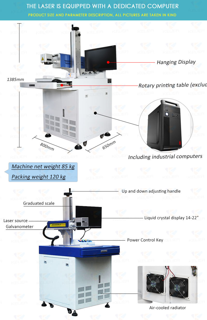 Co2 Laser Marking Engraving Machine For Leather / Plastic KELIER FC2030G-2