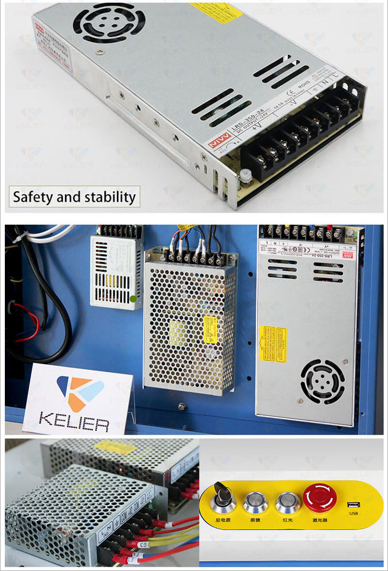 Co2 Laser Marking Engraving Machine For Leather / Plastic KELIER FC2030G-2