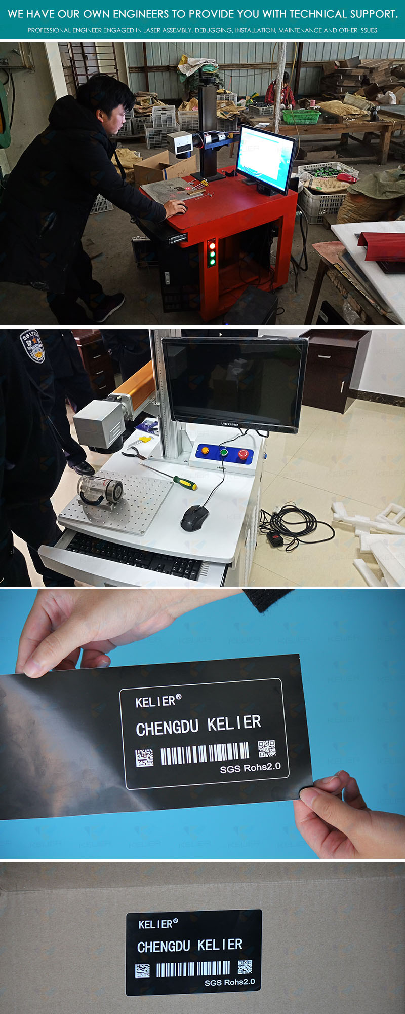 Co2 Laser Marking Engraving Machine For Leather / Plastic KELIER FC2030G-2