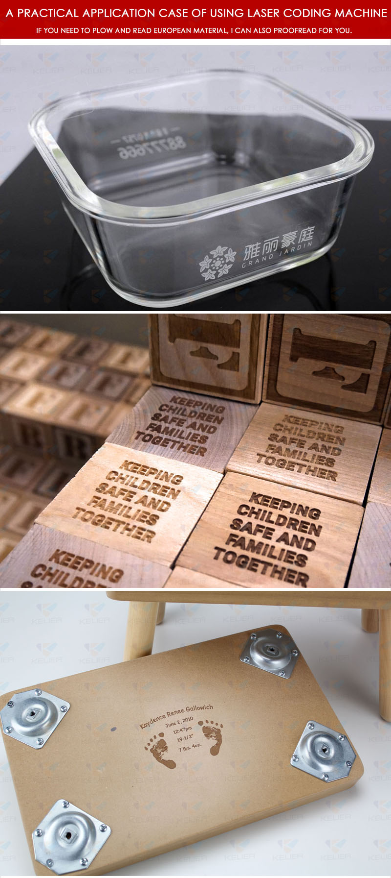 Co2 Laser Marking Engraving Machine For Leather / Plastic KELIER FC2030G-2