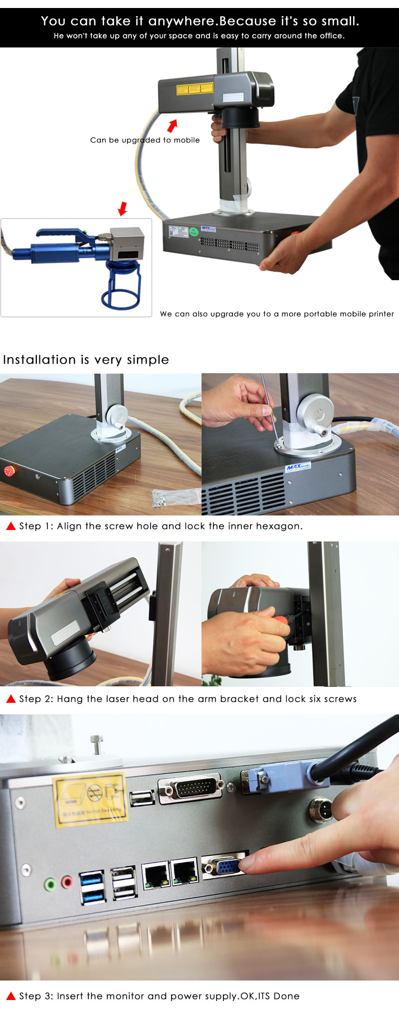 Ring jewelry laser marking machine Metal Coding Date Laser