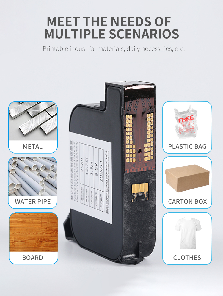 Kelier - Handheld Printer H3 H6 H7 Coder Cartridge Black Quick Drying Water-based Slow Drying Cartridge Compatible with JS12 Non-standard customization 11