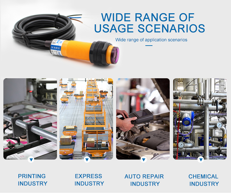 M18 photo sensor Cylindrical Photoelectric sensor 18mm Threaded Cylindrical optical proximity sensor-Kelier 9