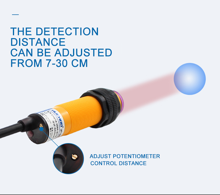 M18 photo sensor Cylindrical Photoelectric sensor 18mm Threaded Cylindrical optical proximity sensor-Kelier 11
