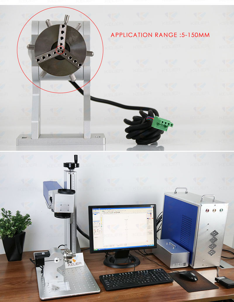 Rotary axis for fiber laser marking machine jewelry ring processing metal gold