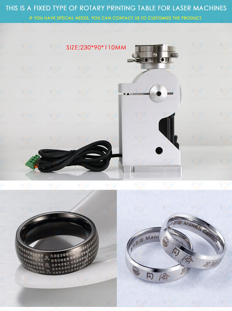 Rotary axis for fiber laser marking machine jewelry ring processing metal gold