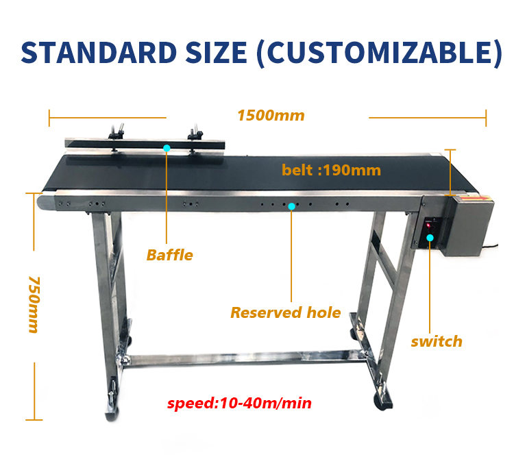 Kelier - Made in China 1.5 m standard conveyor belt for industrial inkjet printer packing production lines Conveyor belt 9