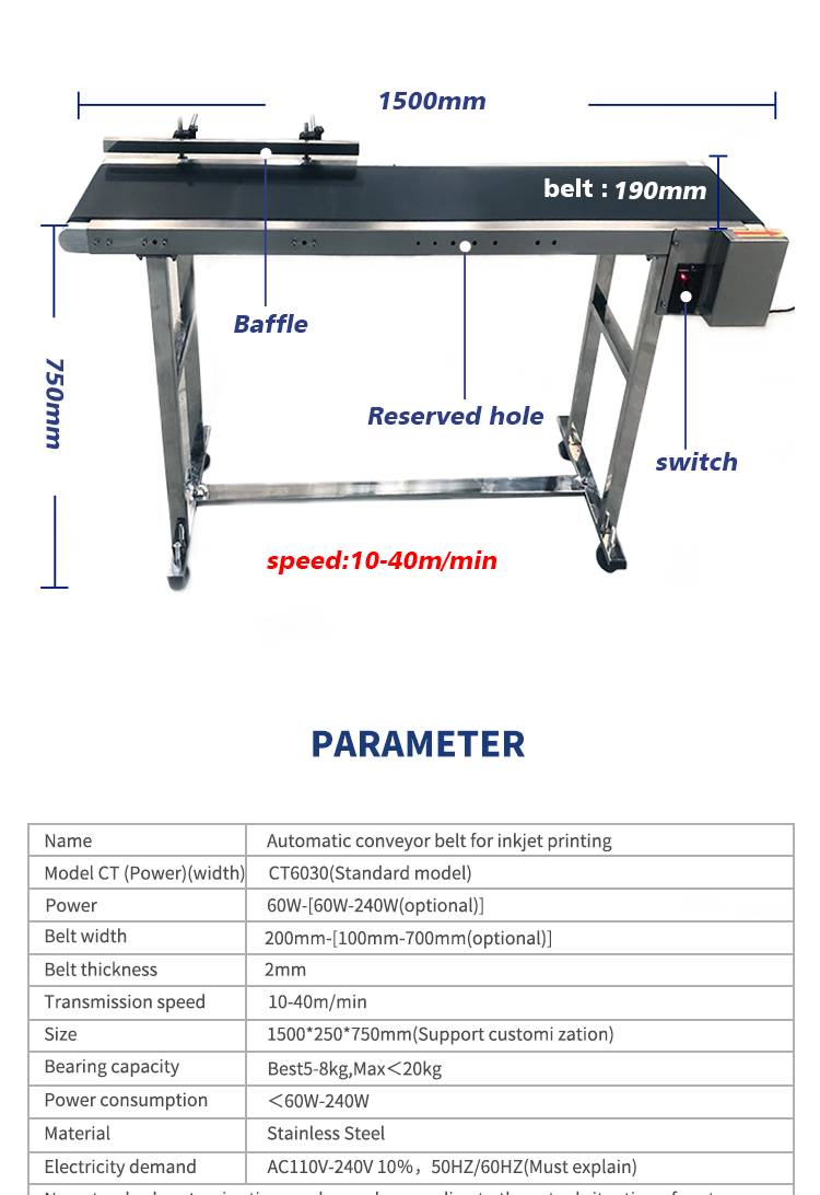 Kelier - kelier inkjet printing date time barcode Conveyor automatic stainless steel small belt conveyor for inkjet printer Conveyor belt 9
