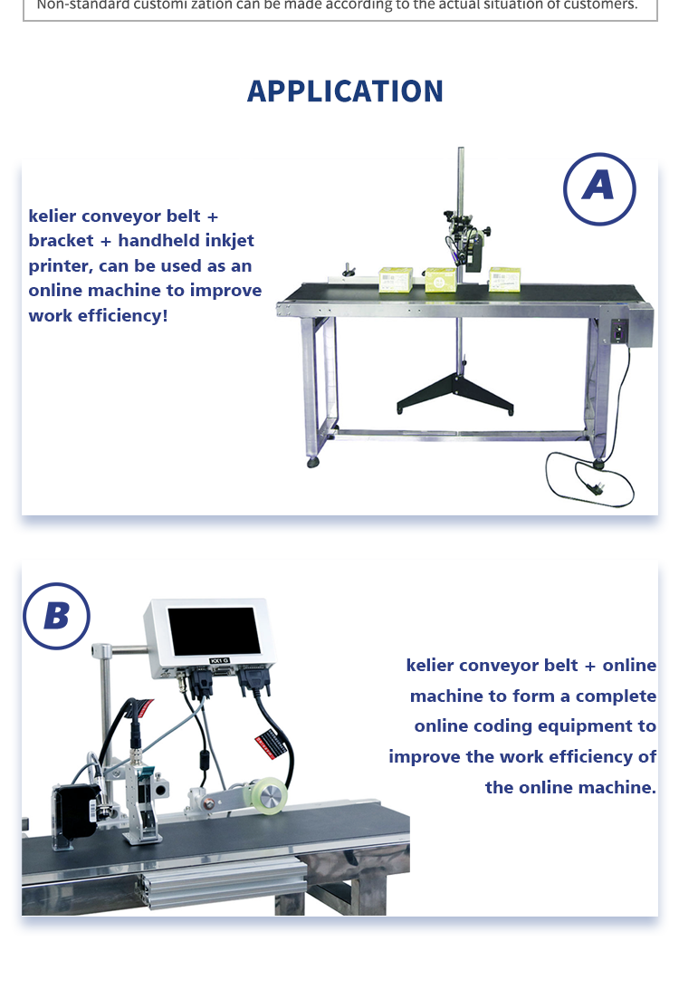 Kelier - kelier inkjet printing date time barcode Conveyor automatic stainless steel small belt conveyor for inkjet printer Conveyor belt 10