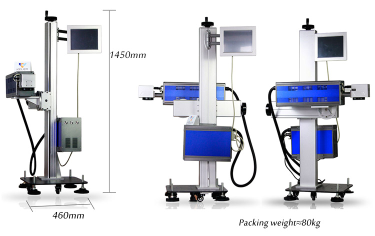 CO2 laser labels fly marker online flying fiber co2 conveyor belt laser marking printing machine for non-metal materials price