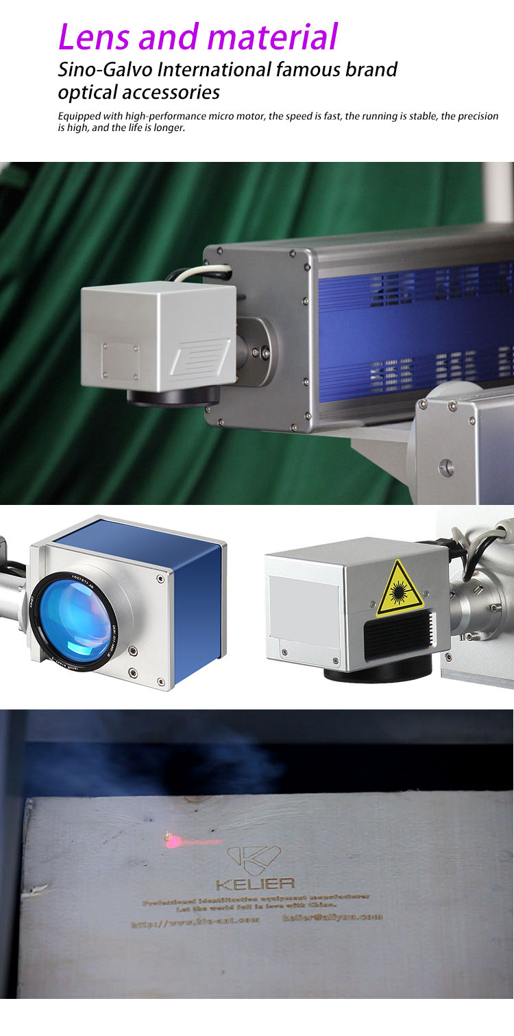 CO2 laser labels fly marker online flying fiber co2 conveyor belt laser marking printing machine for non-metal materials price