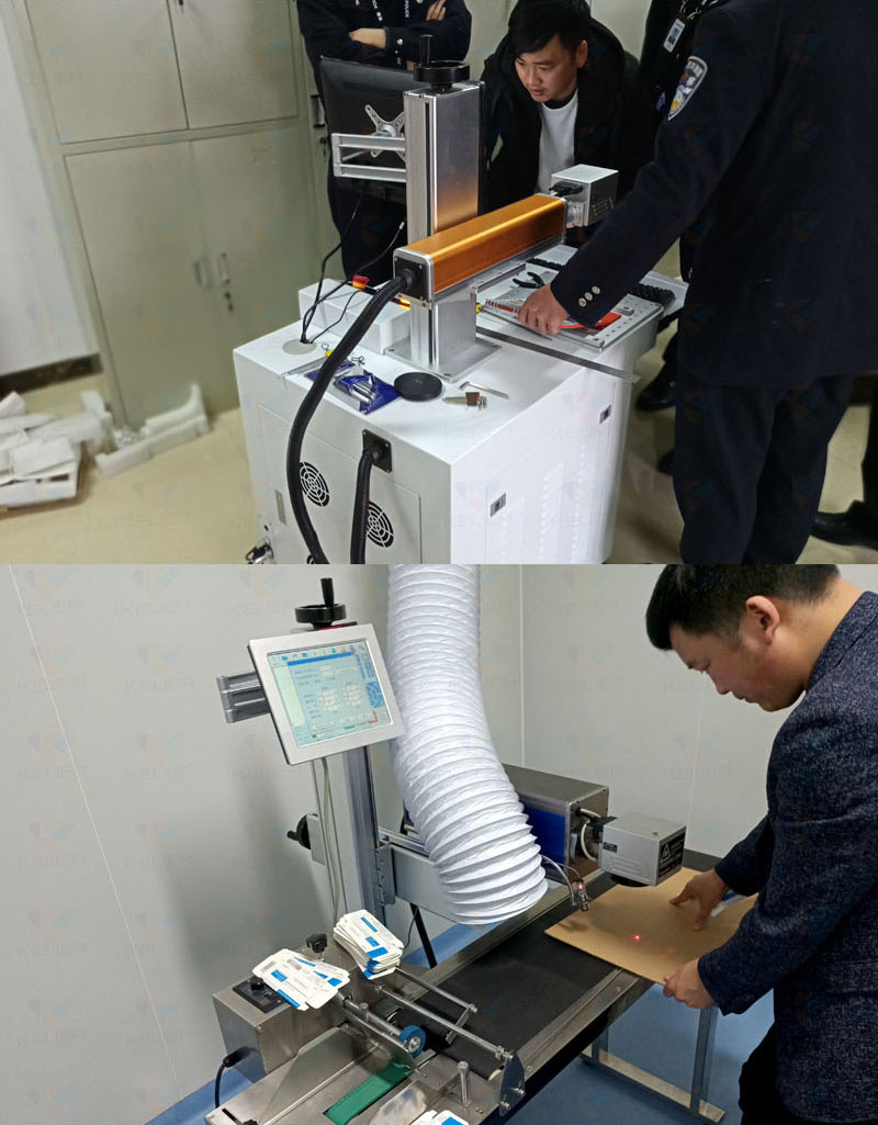 CO2 laser labels fly marker online flying fiber co2 conveyor belt laser marking printing machine for non-metal materials price