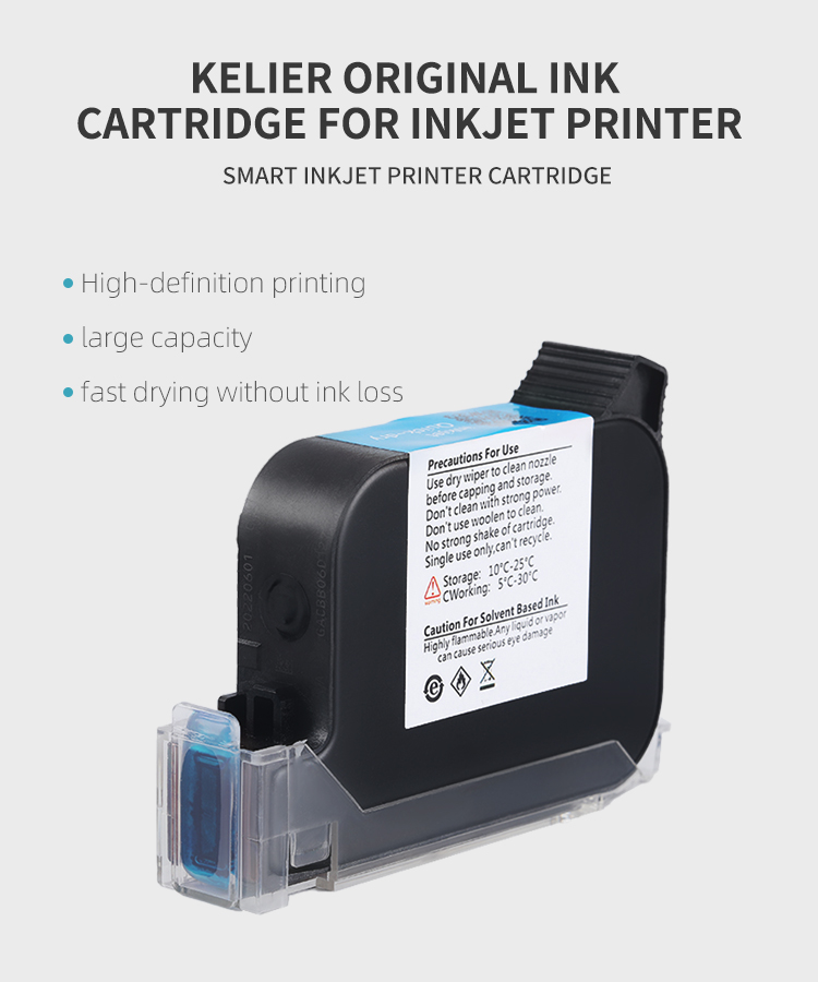 Kelier - kelier Iq800 FOL13b digital batch coding machine original imported black white tij 2.5 solvent ink cartridge Non-standard customization 8