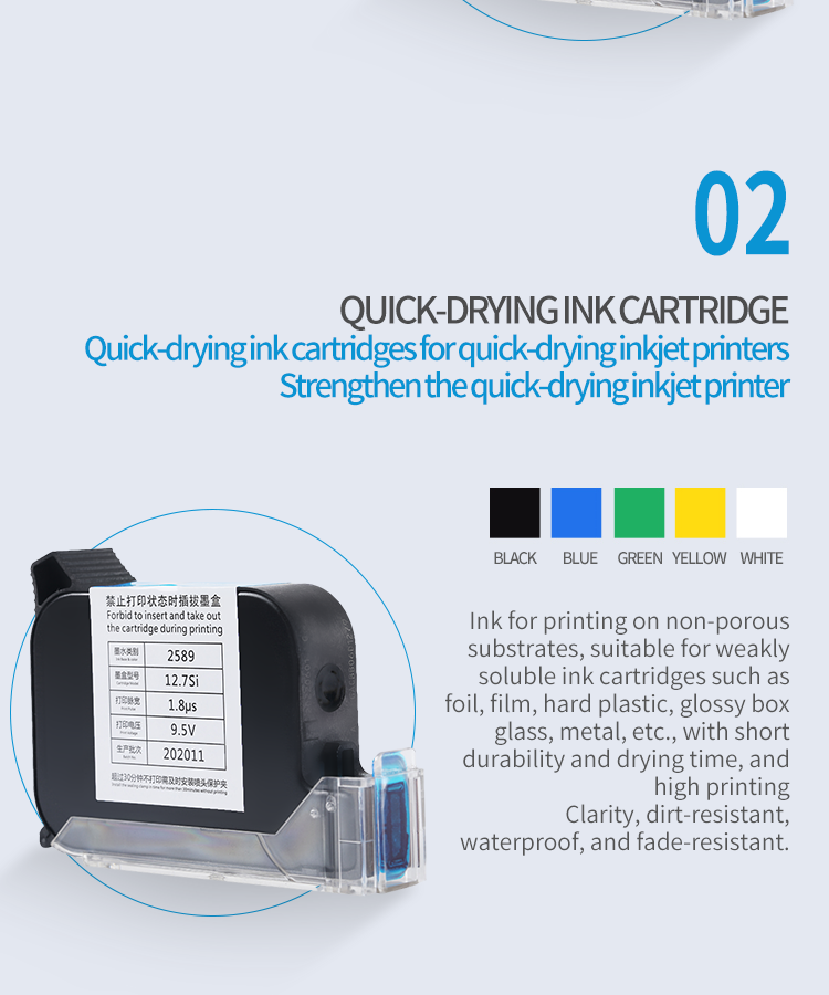 Kelier - kelier Iq800 FOL13b digital batch coding machine original imported black white tij 2.5 solvent ink cartridge Non-standard customization 15