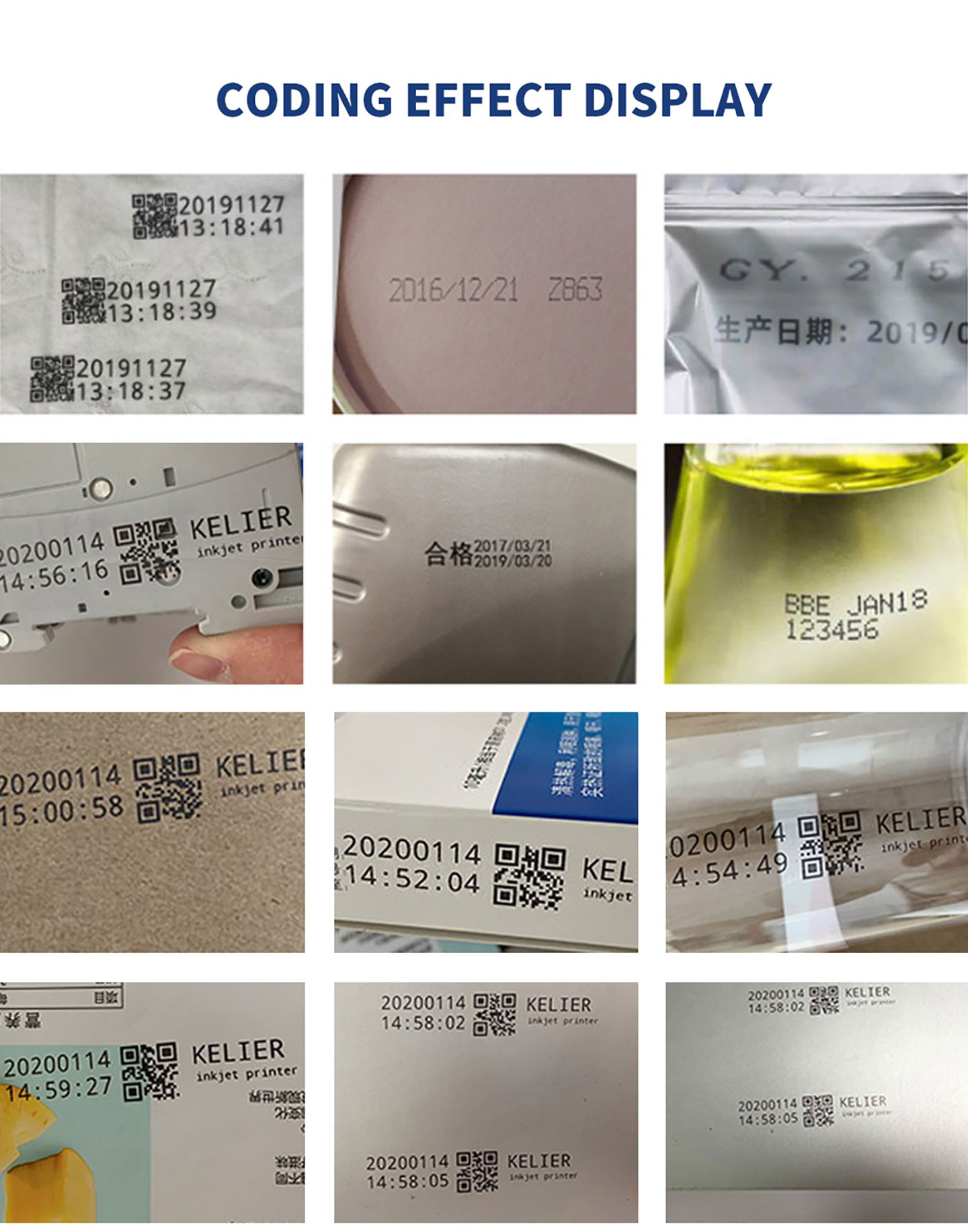 kelier Pipeline QR code barcode thermal inkjet printer supports variable data printing 4