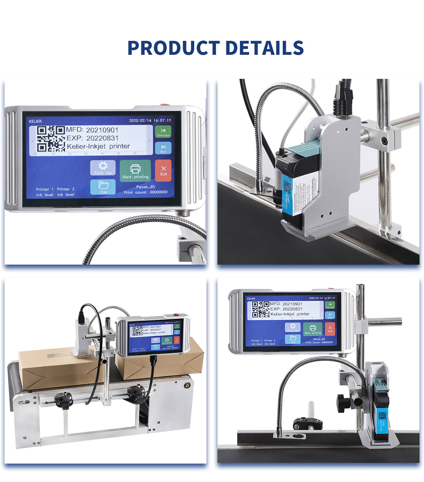 kelier Pipeline QR code barcode thermal inkjet printer supports variable data printing 6
