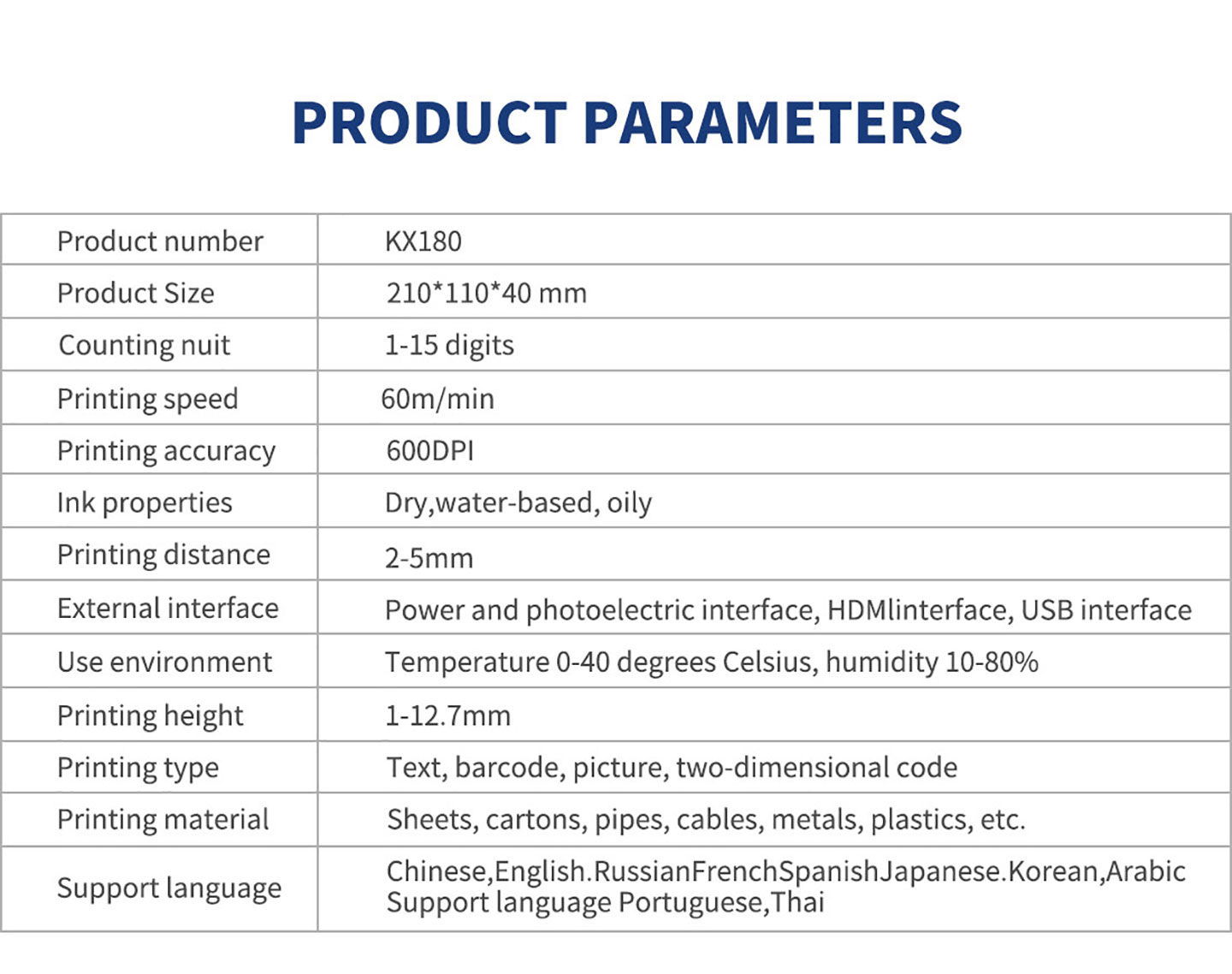 kelier Pipeline QR code barcode thermal inkjet printer supports variable data printing 8