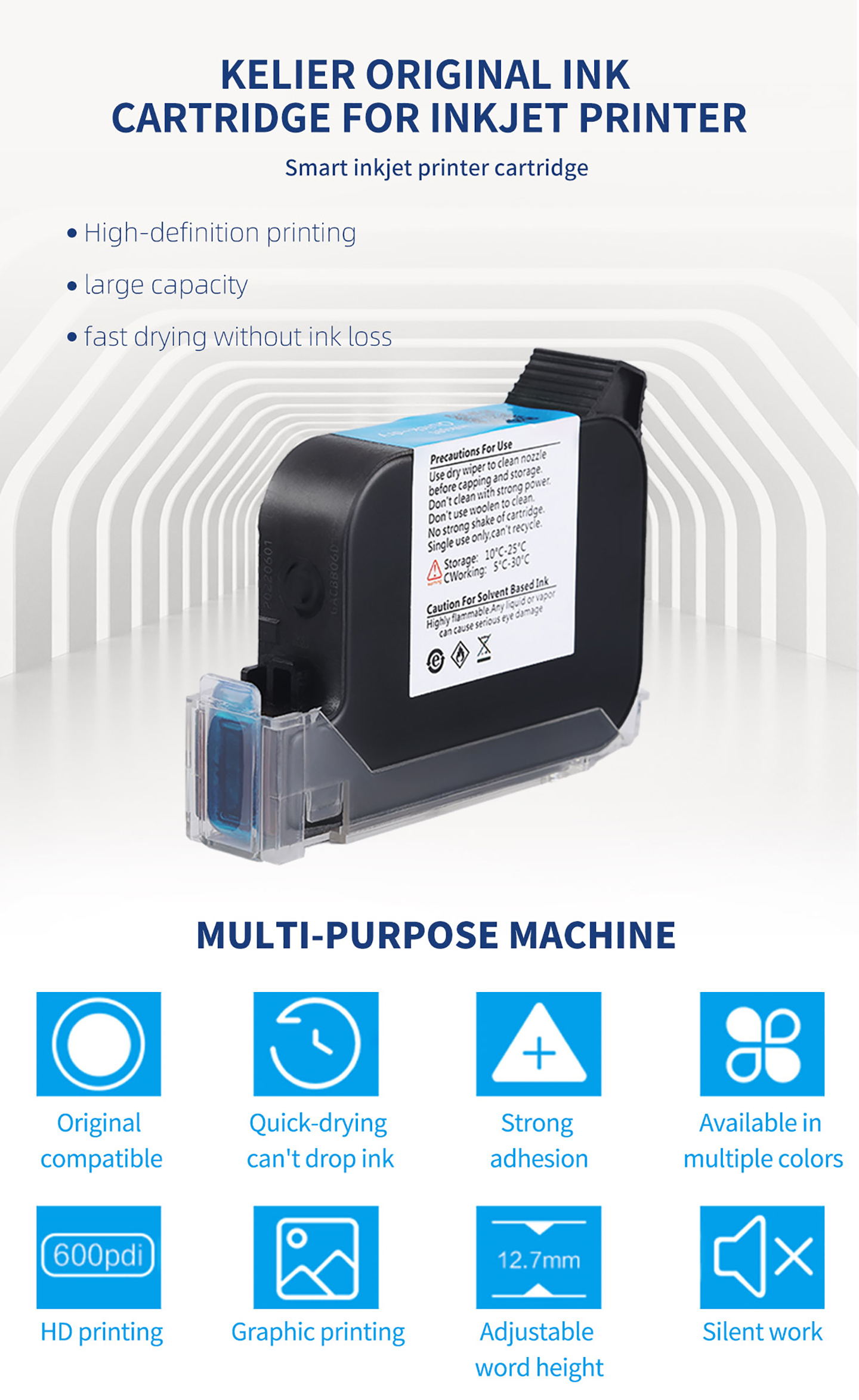 Best Water Solvent TIJ 2.5 Original Ink Cartridges for Thermal Inkjet Printer Ink Cartridge Supplier - Kelier 8