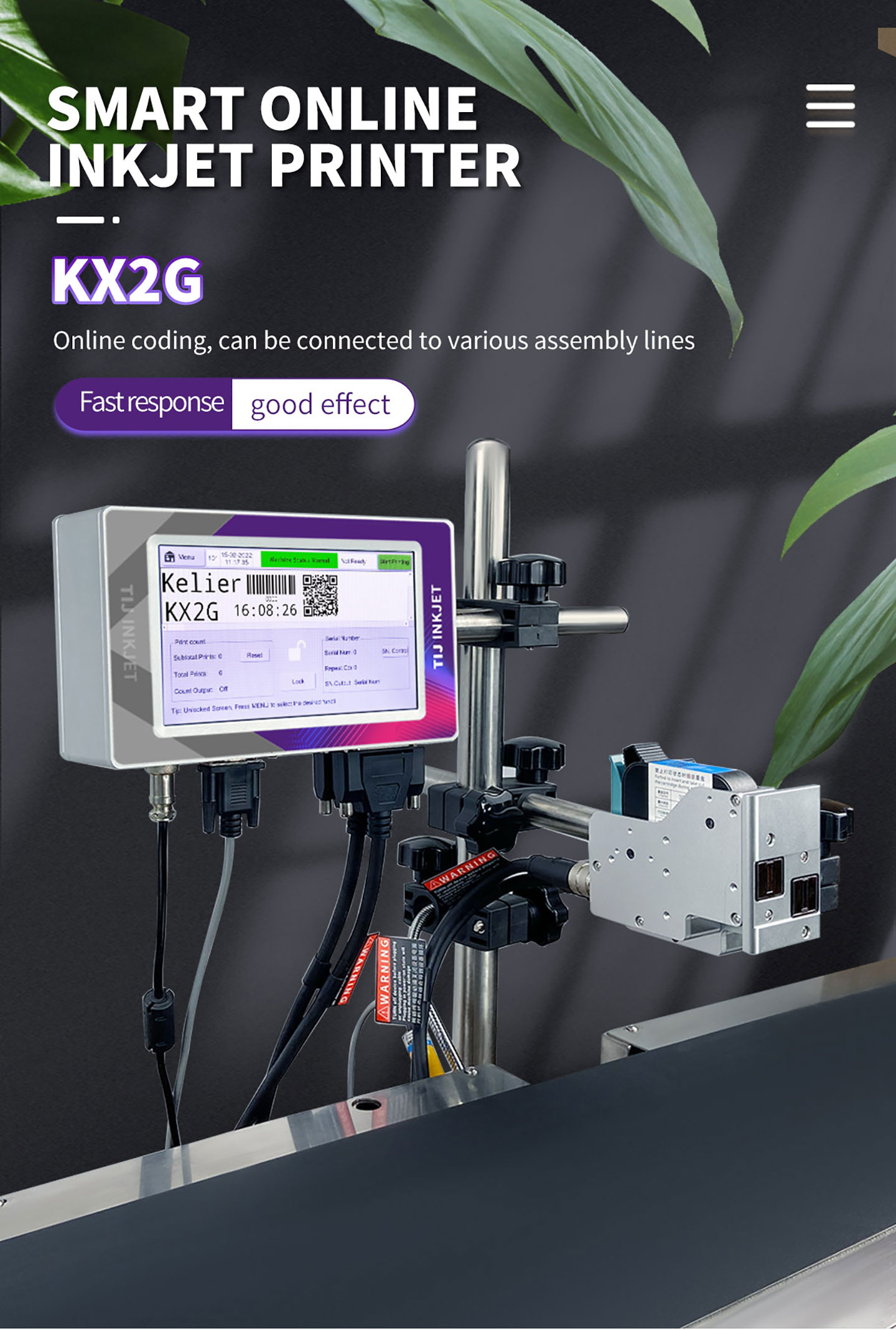 Best Automatic Online Inkjet Printer Batch Tij Inkjet Coding Machine KX2G Company - Kelier 7