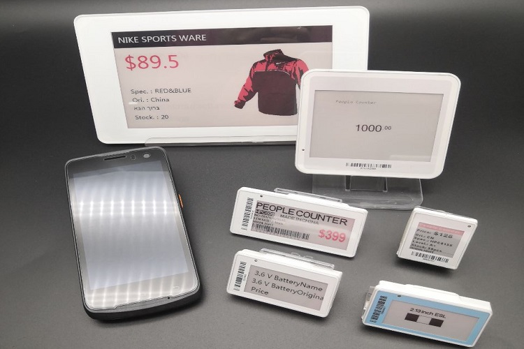 E ink price tag Destaque display de prateleira de transmissão sem fio de loja de 4,2 polegadas e etiqueta de preço de tinta 5