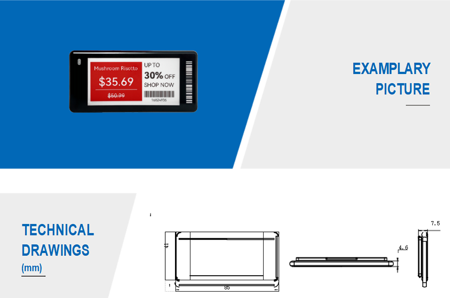 تسليط الضوء على سعر الورق الإلكتروني مقاس 2.66 بوصة للسوبر ماركت 6