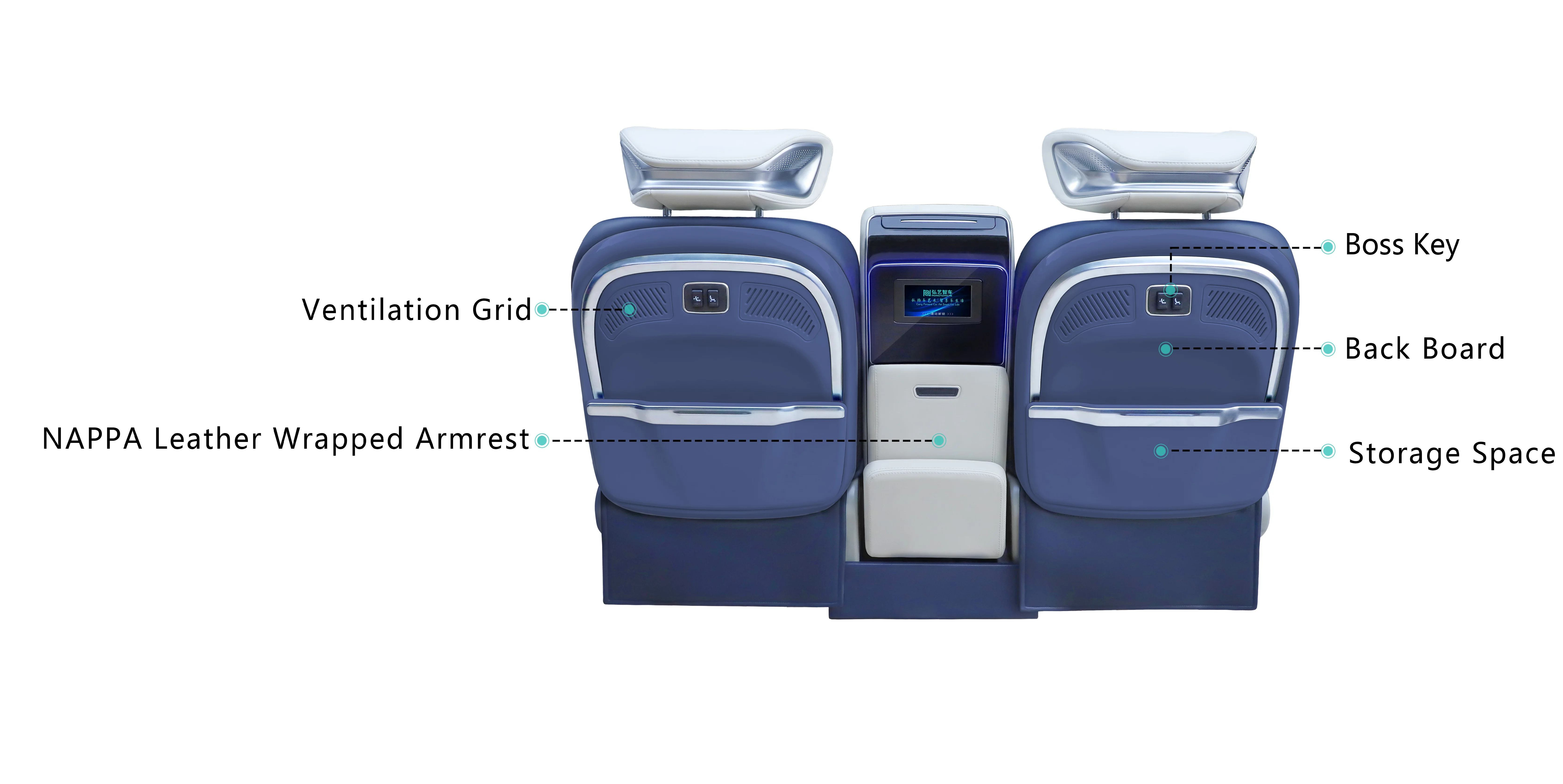 Car Accessories Luxmtre Class C Sofa Leather Bed Third Row Auto Seat 18