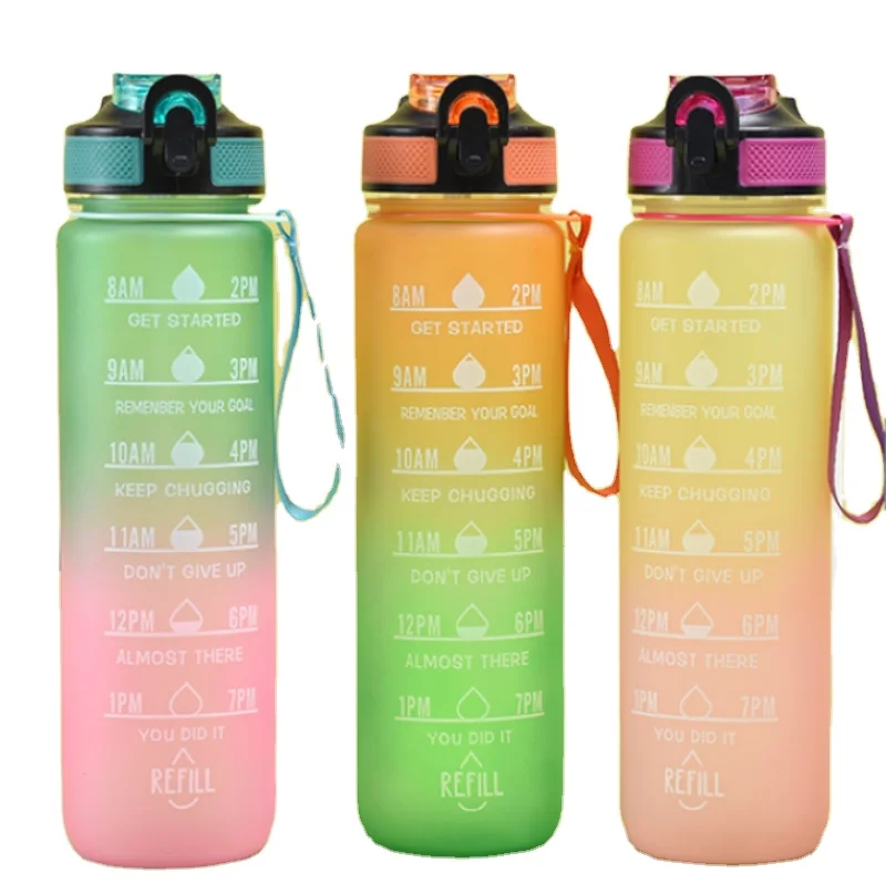 الجملة سعر جيد مخصص حار بيع معقول 1 لتر زجاجة ماء تكتيكية محمولة مع غطاء وقش 11