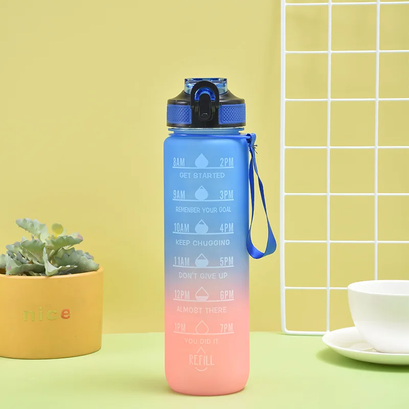 الجملة سعر جيد مخصص حار بيع معقول 1 لتر زجاجة ماء تكتيكية محمولة مع غطاء وقش 13