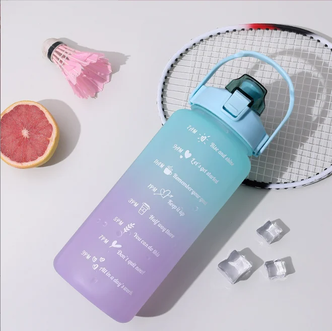 تصميم جديد مخصص شعار الرياضة زجاجة ماء مدرسة أطفال رياضة شعبية 2l زجاجات المياه البلاستيكية مع القش 14