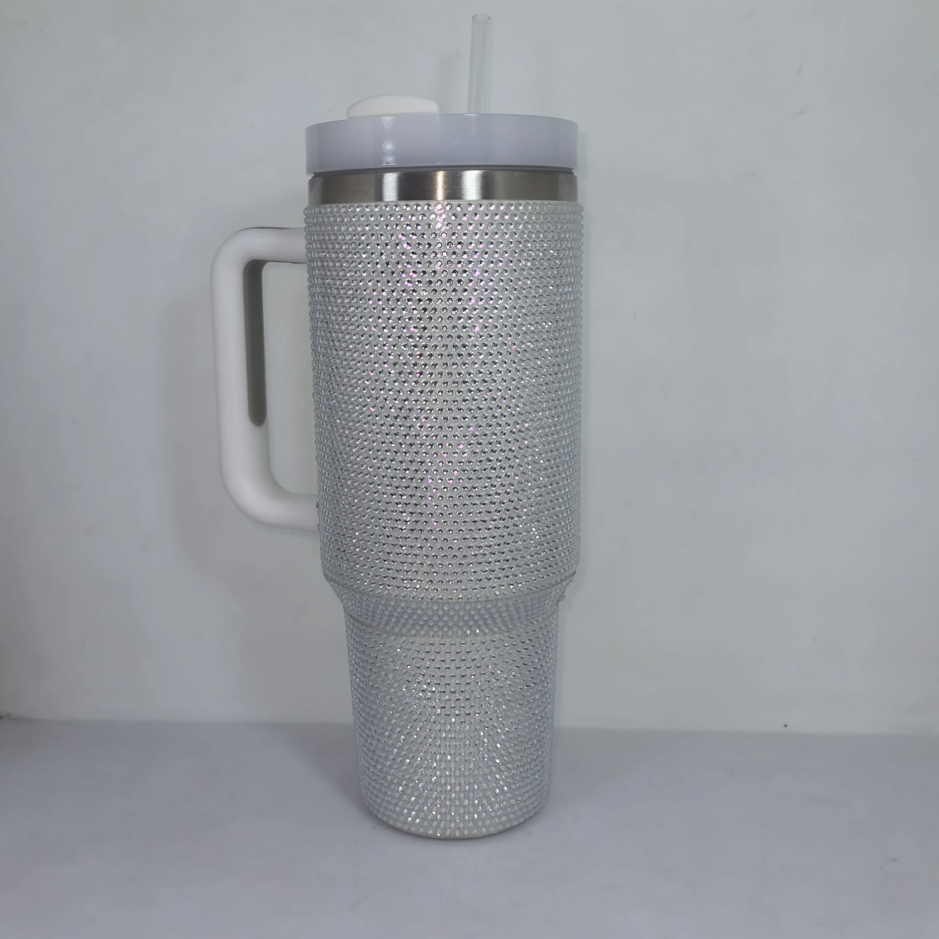 Double Wall Insulated Bottle Stainless Steel Vacuum Middle Mouth Glitter Rhinestones Shining Water Bottle 14