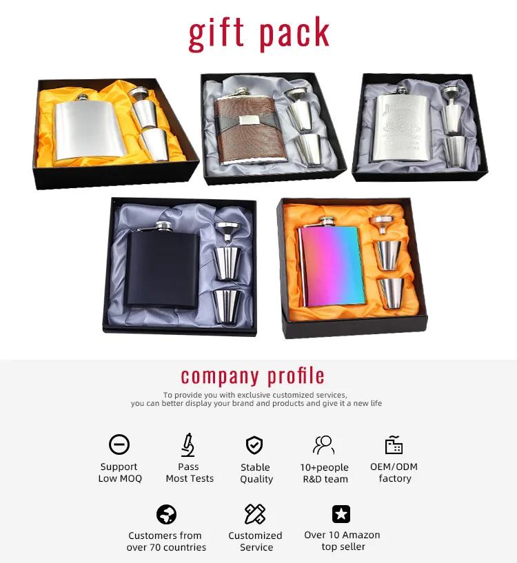 الجملة شعار مخصص 6oz ماتي الأسود الورك قارورة الفولاذ المقاوم للصدأ الخمور ويسكي قارورة الكحول 13