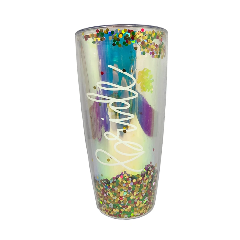 لون مخصص أزياء صديقة للبيئة القش كوب ماء بلاستيكي البهلوانات القش البلاستيكية تخصيص زجاجة ماء بلاستيكية 12