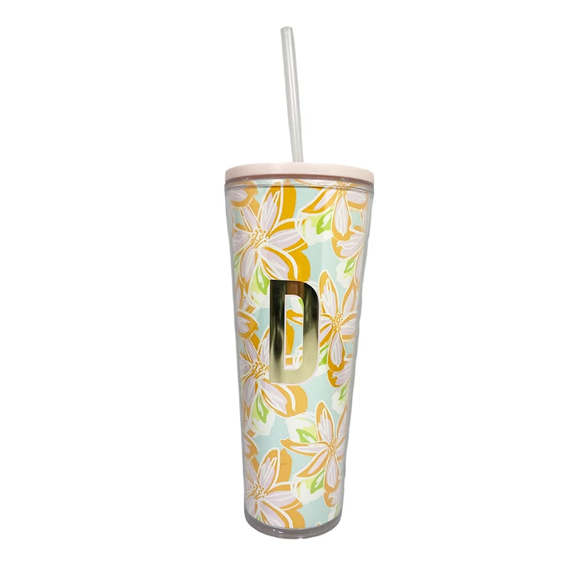 لون مخصص أزياء صديقة للبيئة القش كوب ماء بلاستيكي البهلوانات القش البلاستيكية تخصيص زجاجة ماء بلاستيكية 17