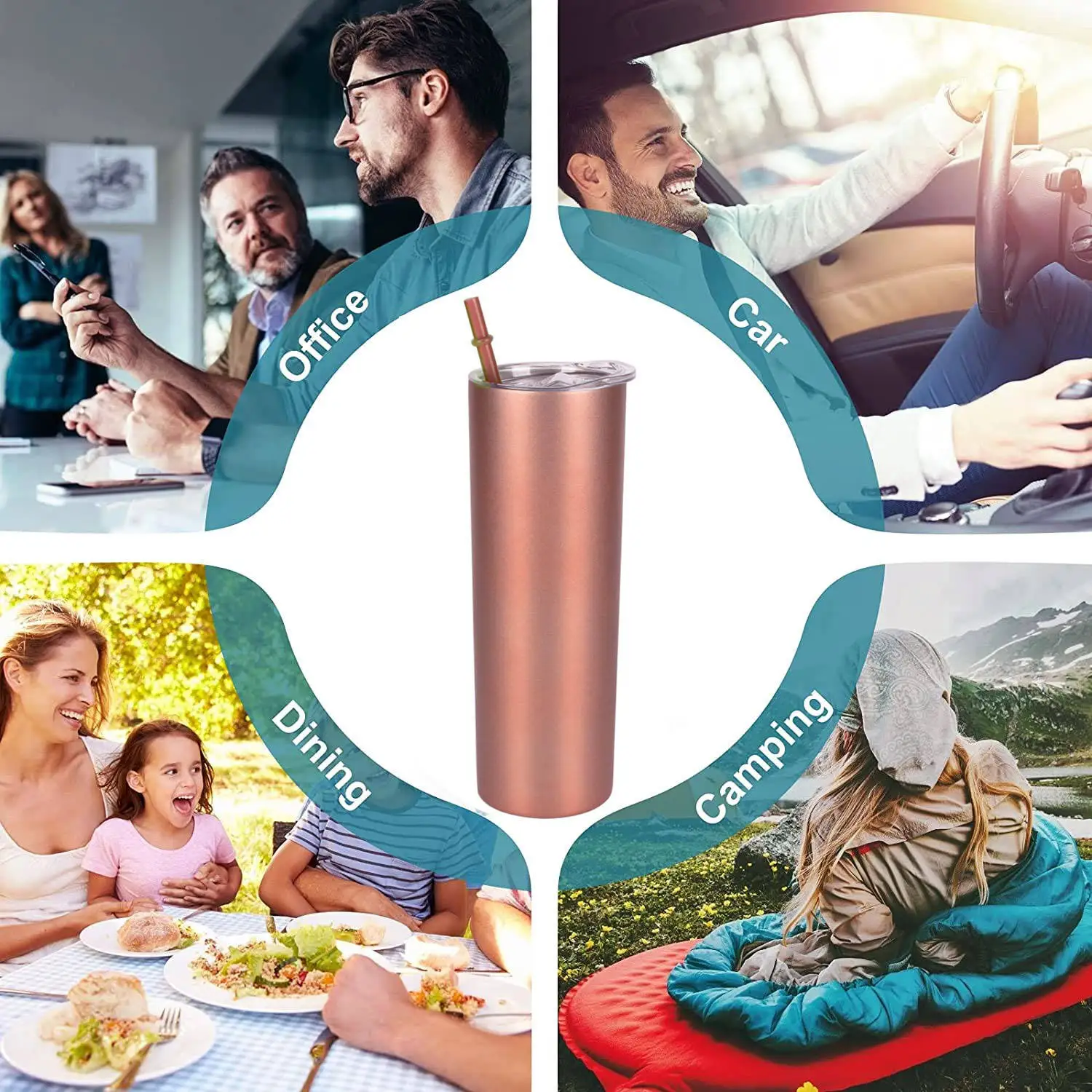 جديد 20 أوقية شخصية أكواب مياه ملونة التسامي مستقيم بهلوان كوب أكواب السفر مع القش جدار مزدوج فراغ معزول 14