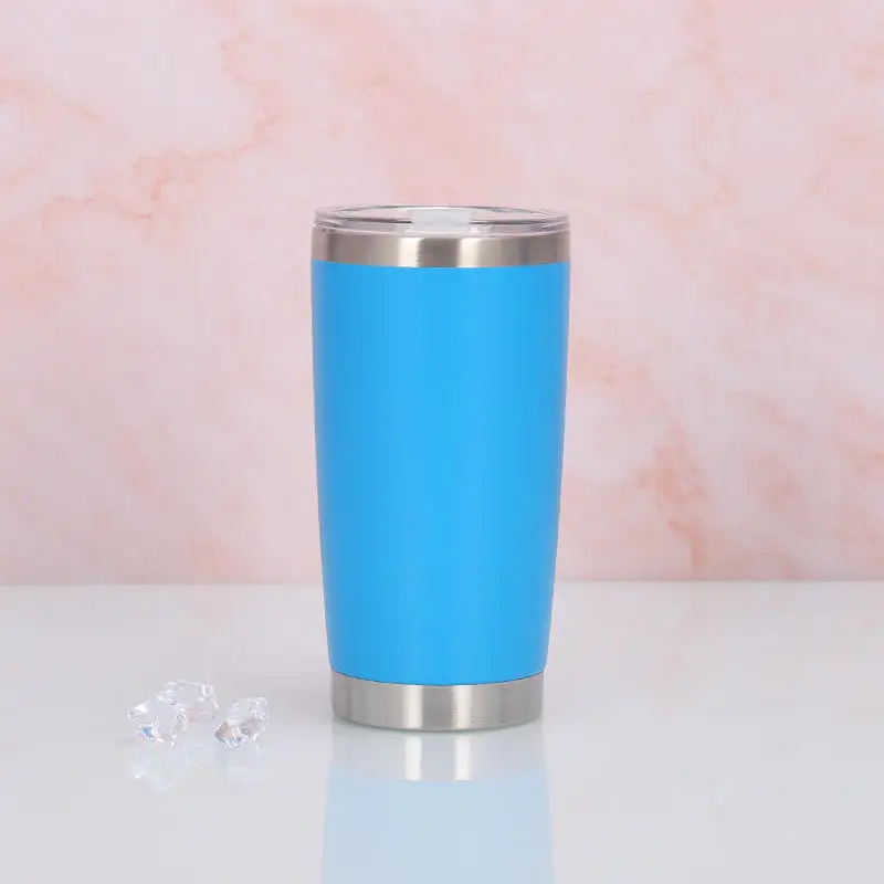 Wholesale 20 Oz Stainless Steel Double Wall Insulated Vacuum Cup Powder Coated Tumblers With Lid 15